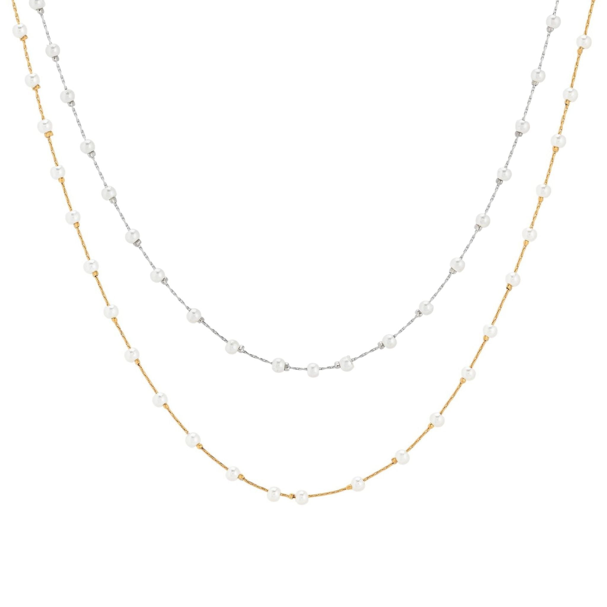 LAURA | Colar em Pérolas Estilo Chocker em Aço Inox
