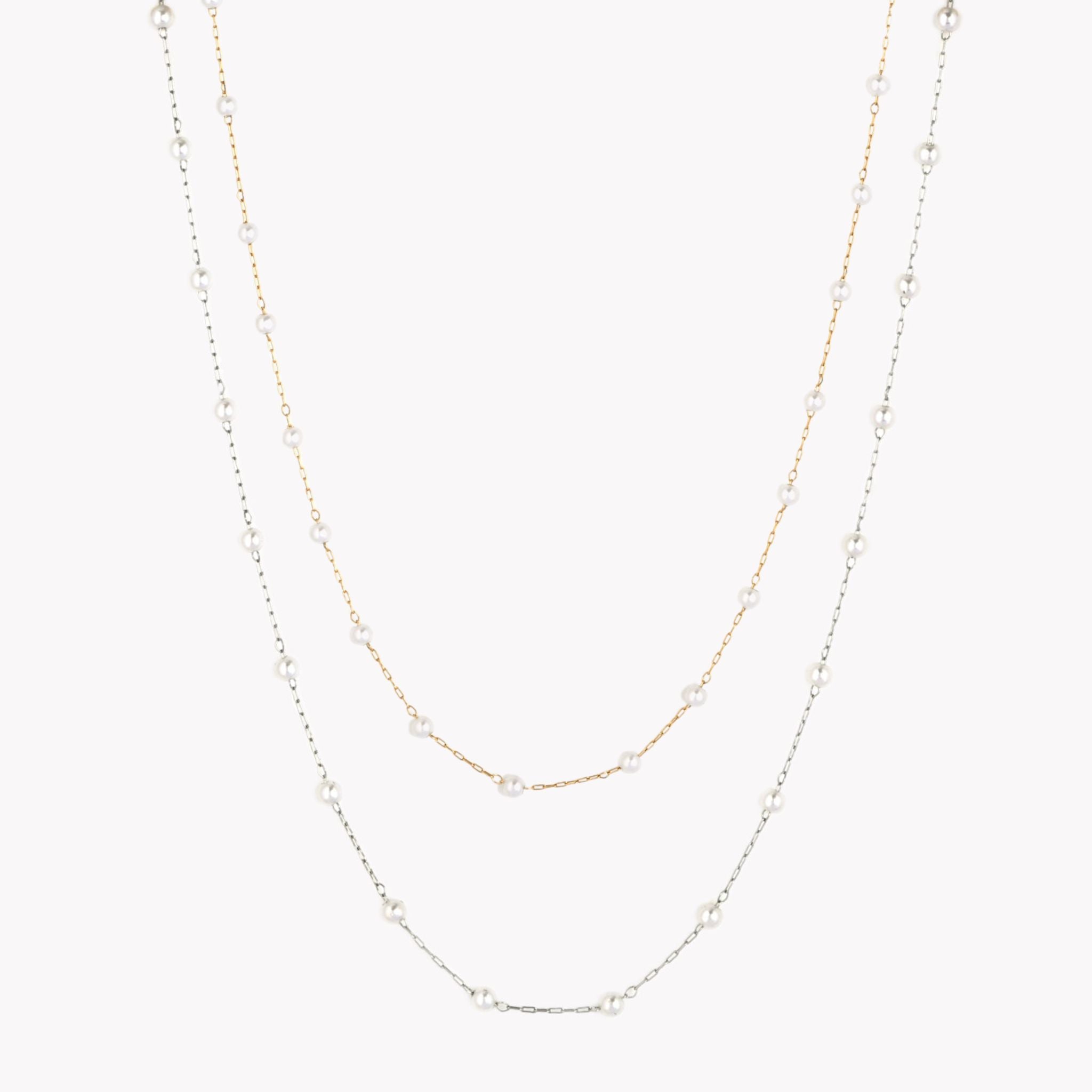 LAURA II | Colar tipo Chocker em Pérolas e Aço Inoxidável