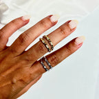 LILA | Anel Efeito Duplo Ajustável em Aço Inoxidável