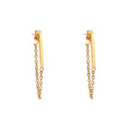 LILA | Brincos Básicos com Corrente em Aço Inoxidável