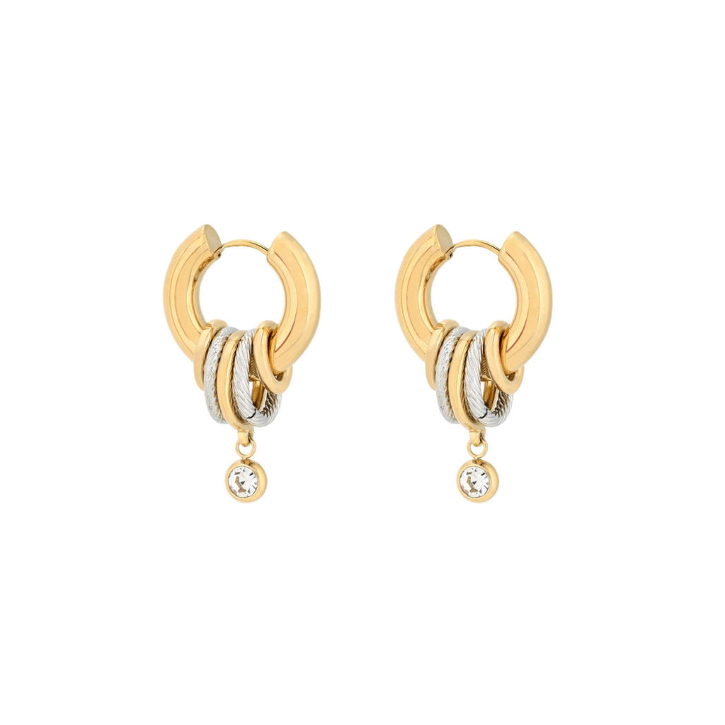 LILI I | Argolas Multicolor com Zircônia Branca em Aço Inoxidável