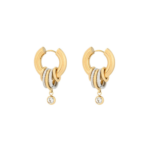 LILI I | Argolas Multicolor com Zircônia Branca em Aço Inoxidável