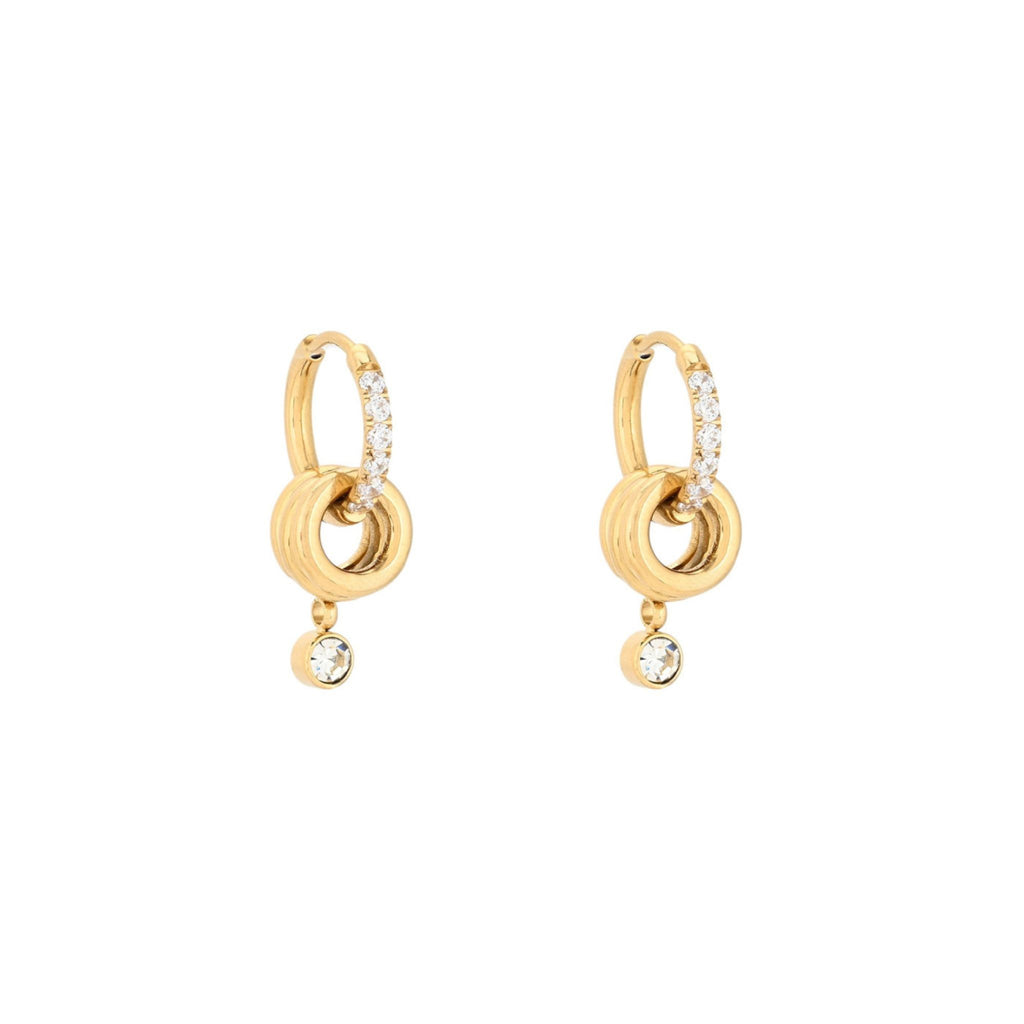 LILI II | Argolas Mini com Zircônias em Aço Inoxidável