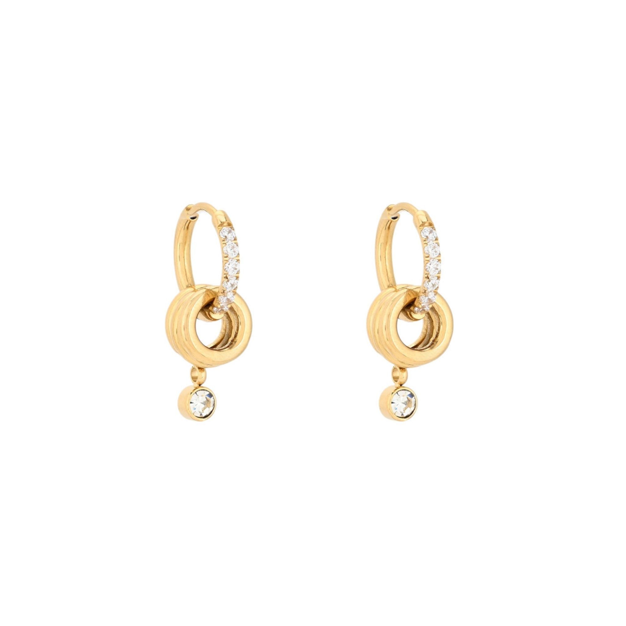 LILI II | Argolas Mini com Zircônias em Aço Inoxidável