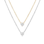 LITTLE HEART | Colar com zircônia em formato de coração em aço inoxidável