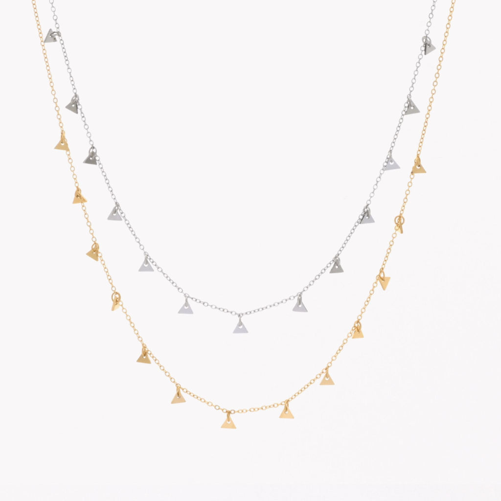 LOLA | Colar Tipo Chocker com Mini Triângulos em Aço Inoxidável