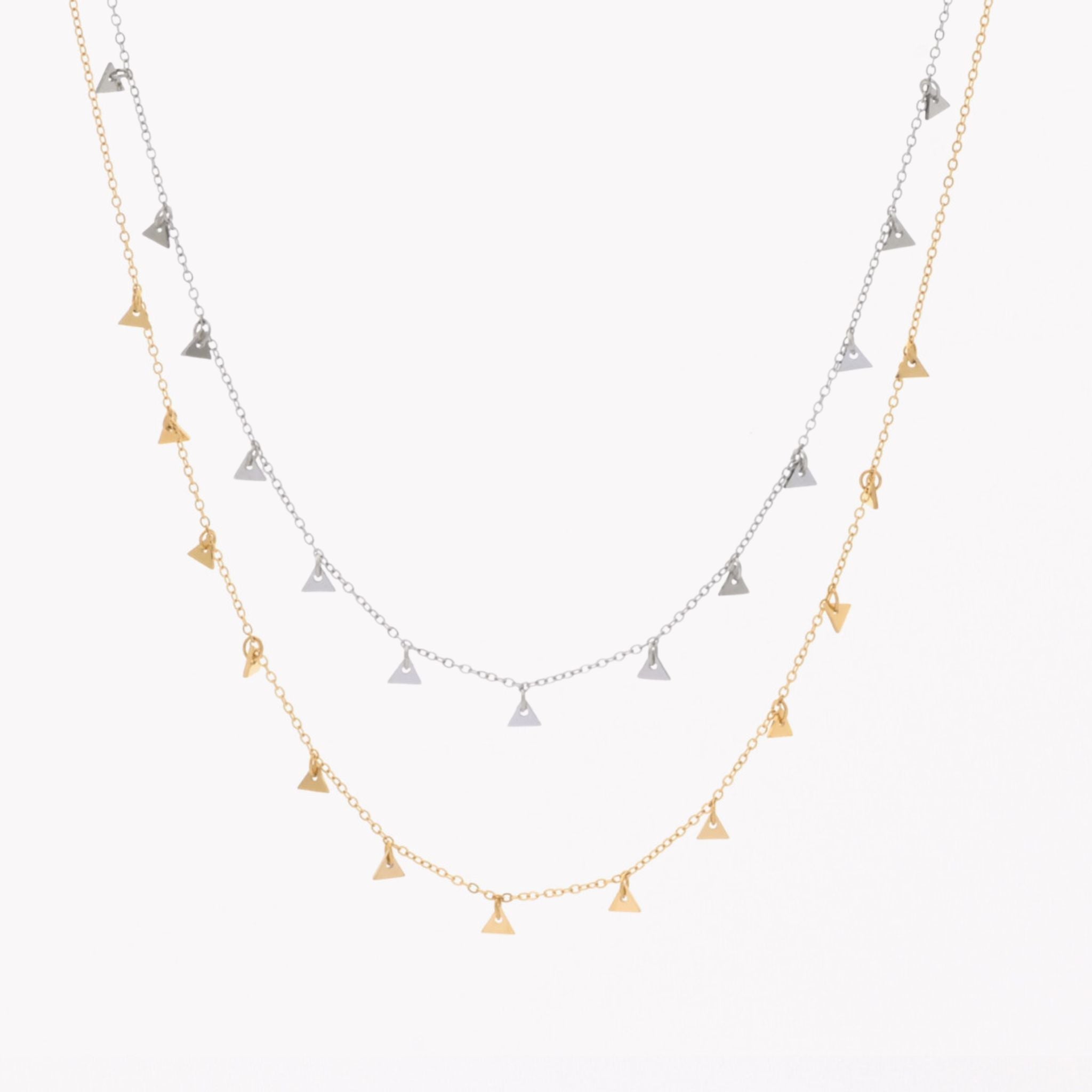 LOLA | Colar Tipo Chocker com Mini Triângulos em Aço Inoxidável