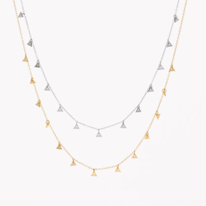 LOLA | Colar Tipo Chocker com Mini Triângulos em Aço Inoxidável