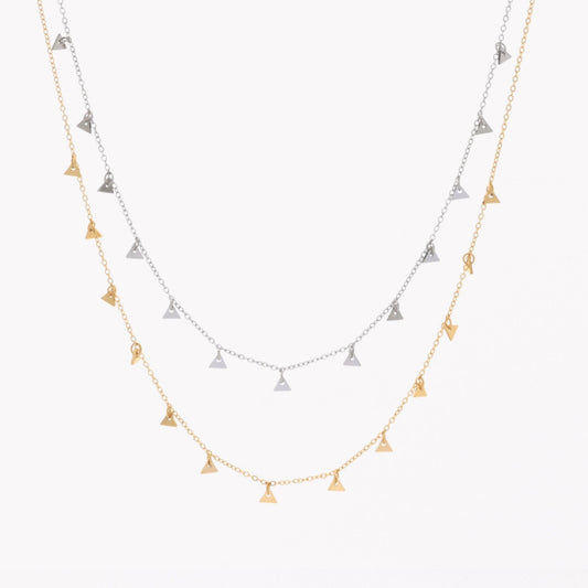 LOLA | Colar Tipo Chocker com Mini Triângulos em Aço Inoxidável