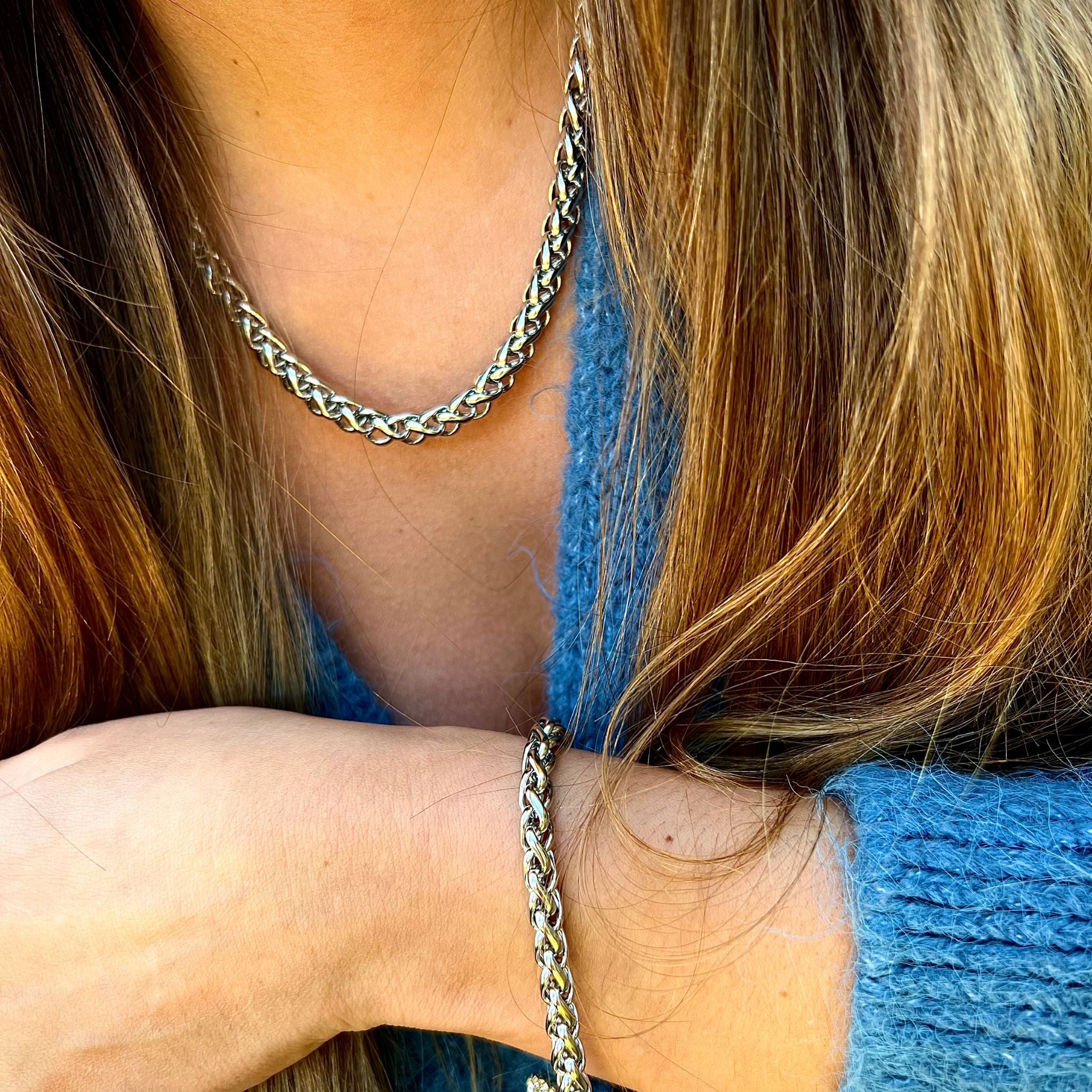 LUNA I | Colar Entrançado 7mm em Aço Inoxidável