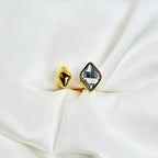 LUSH III | Anel em Aço Inoxidável Ajustável com Zircônia Branca