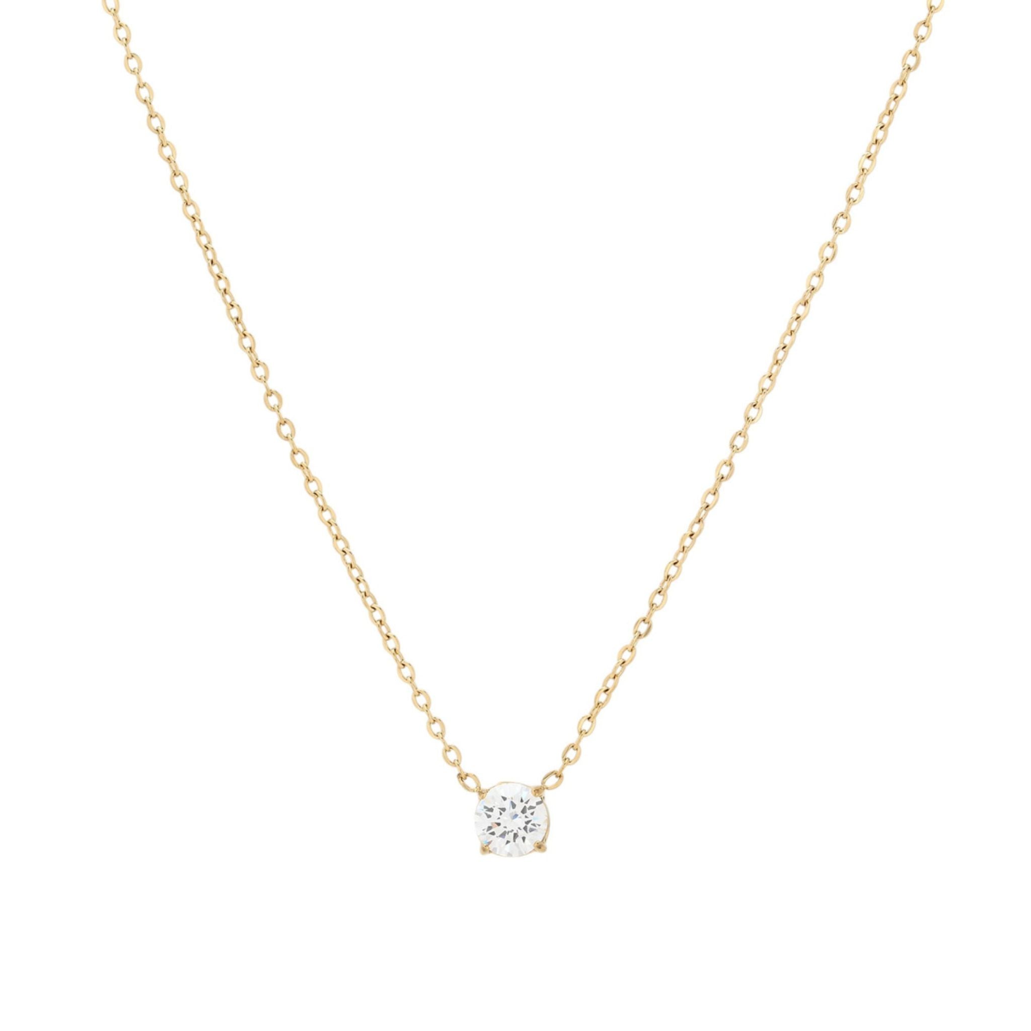 LUZ | Colar Ponto de Luz Dourado em Aço Inoxidável