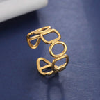 LARIMA | Anel com Elos Ovais e Retangulares em Aço Inox Ajustável