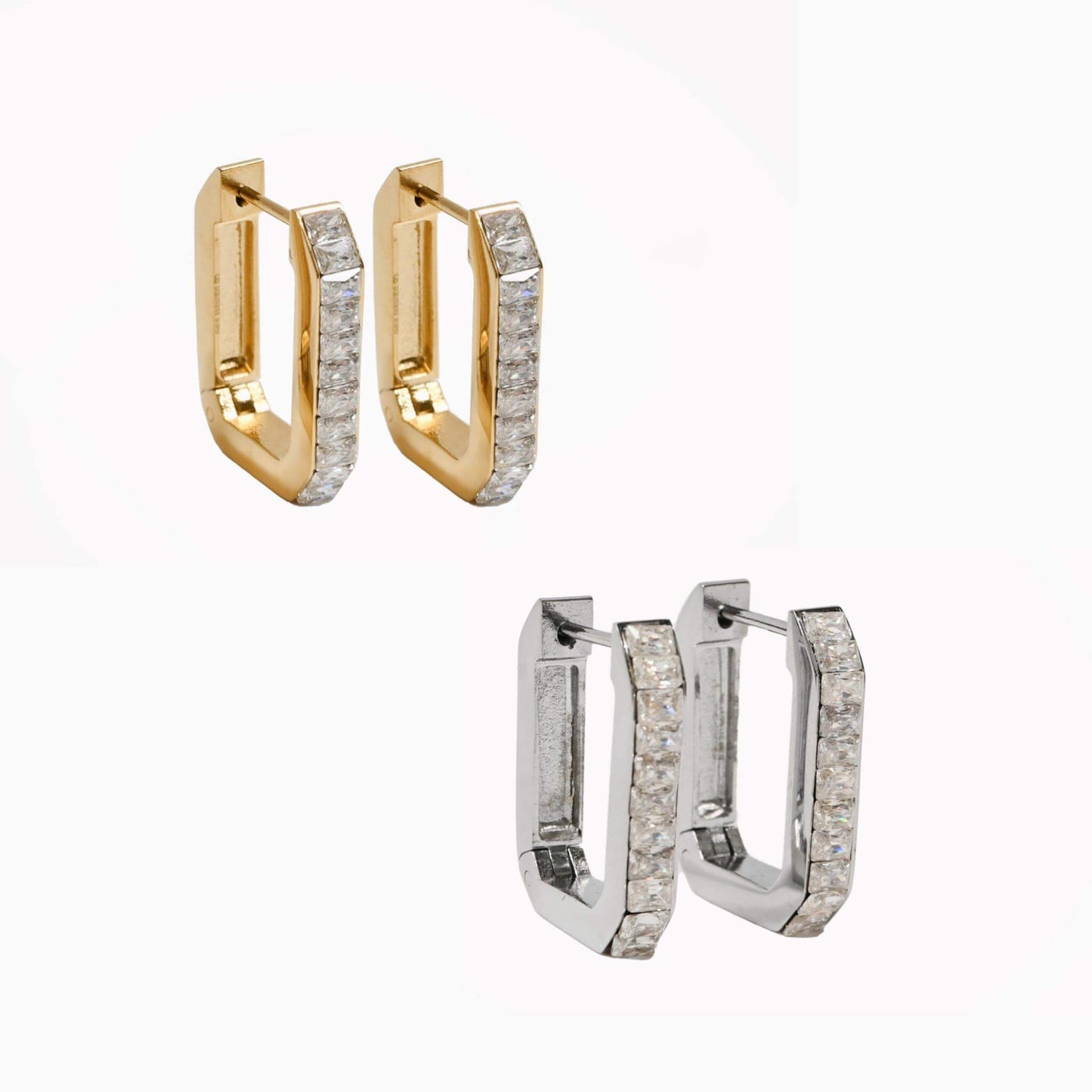 LILIA | Shiny stainless steel rectangular rings