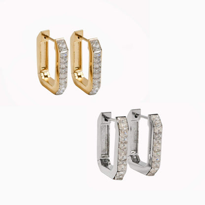 LILIA | Shiny stainless steel rectangular rings