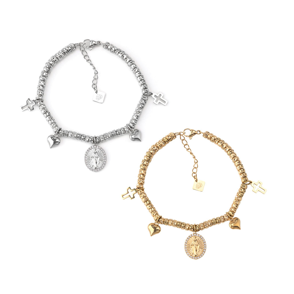 MADONNA | Pulseira com Pendentes em Aço Inoxidável