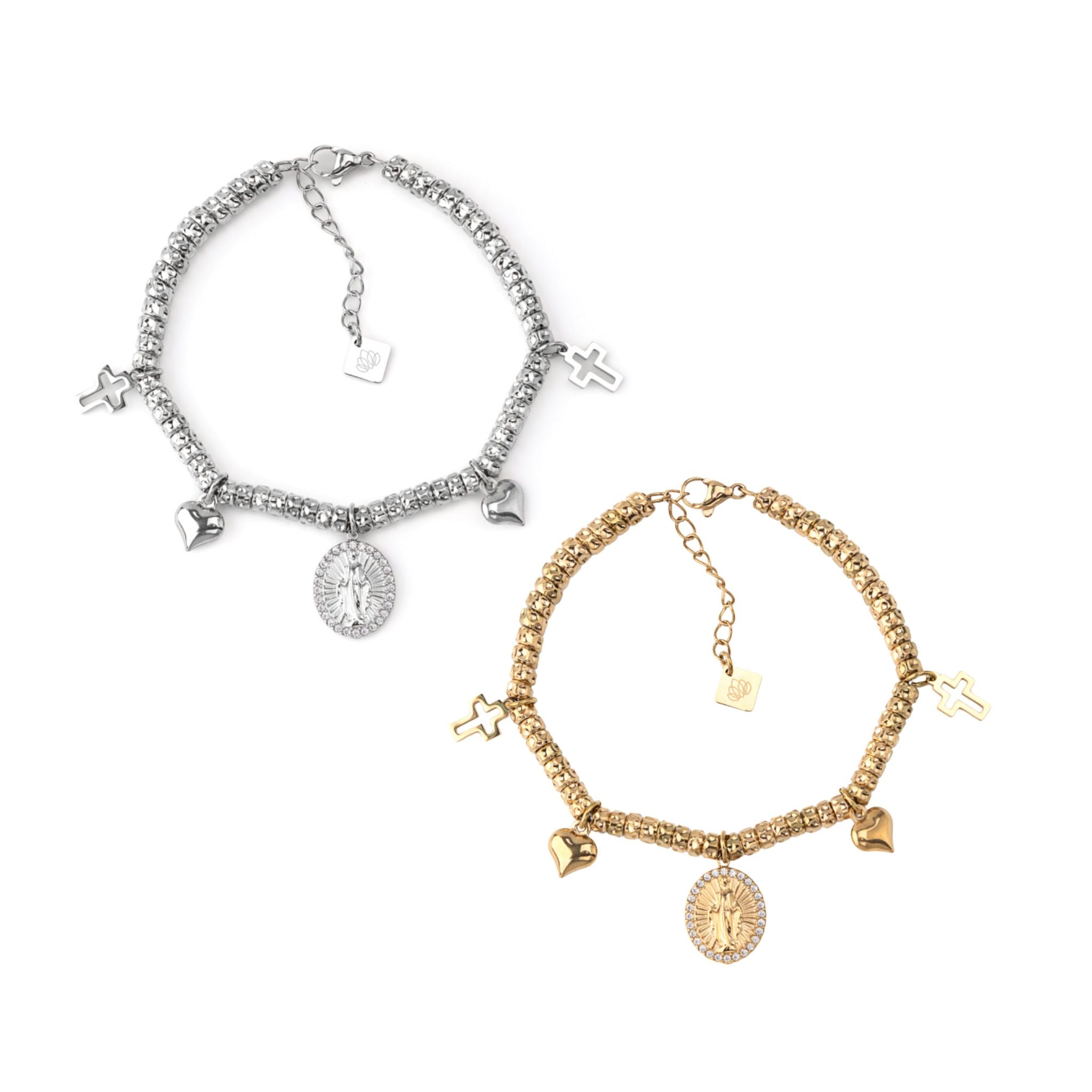 MADONNA | Pulseira com Pendentes em Aço Inoxidável