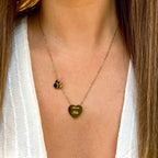 MALALA | Colar Mãe com Coração e Anjo em Aço inoxidável