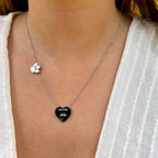 MALALA | Colar Mãe com Coração e Anjo em Aço inoxidável