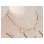 MALI | Colar Estilo Chocker com Pendentes em Zircónias em Aço Inox