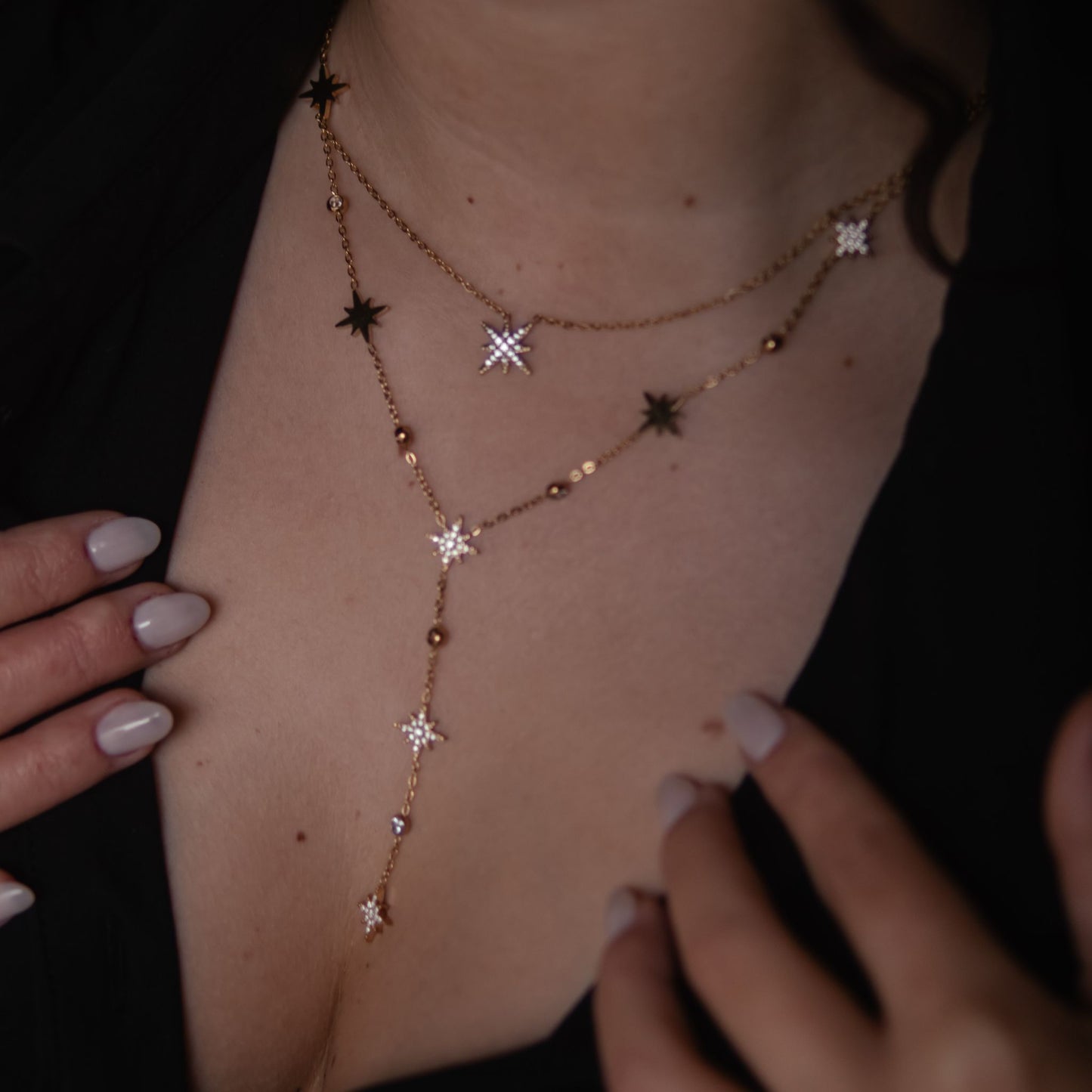 STAR | Colar Estrela com Zircônias em Aço Inoxidável