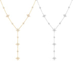 MANY STARS | Colar Gravata com Múltiplas Estrelas e Brilhantes em Aço Inox