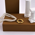 MAXI PEARL II | Colar Maxi com Múltiplas Pérolas e Pendente Oval