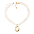 MAXI PEARL II | Colar Maxi com Múltiplas Pérolas e Pendente Oval