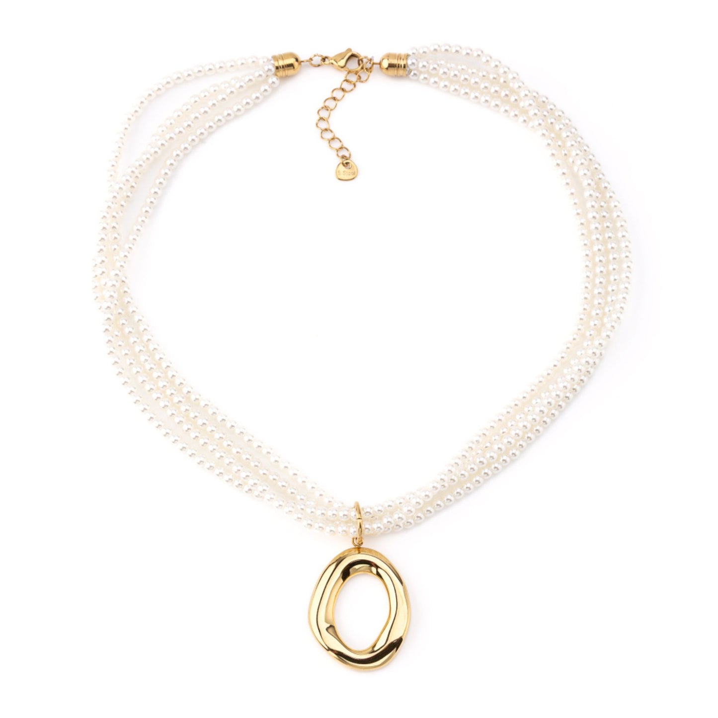 MAXI PEARL II | Colar Maxi com Múltiplas Pérolas e Pendente Oval