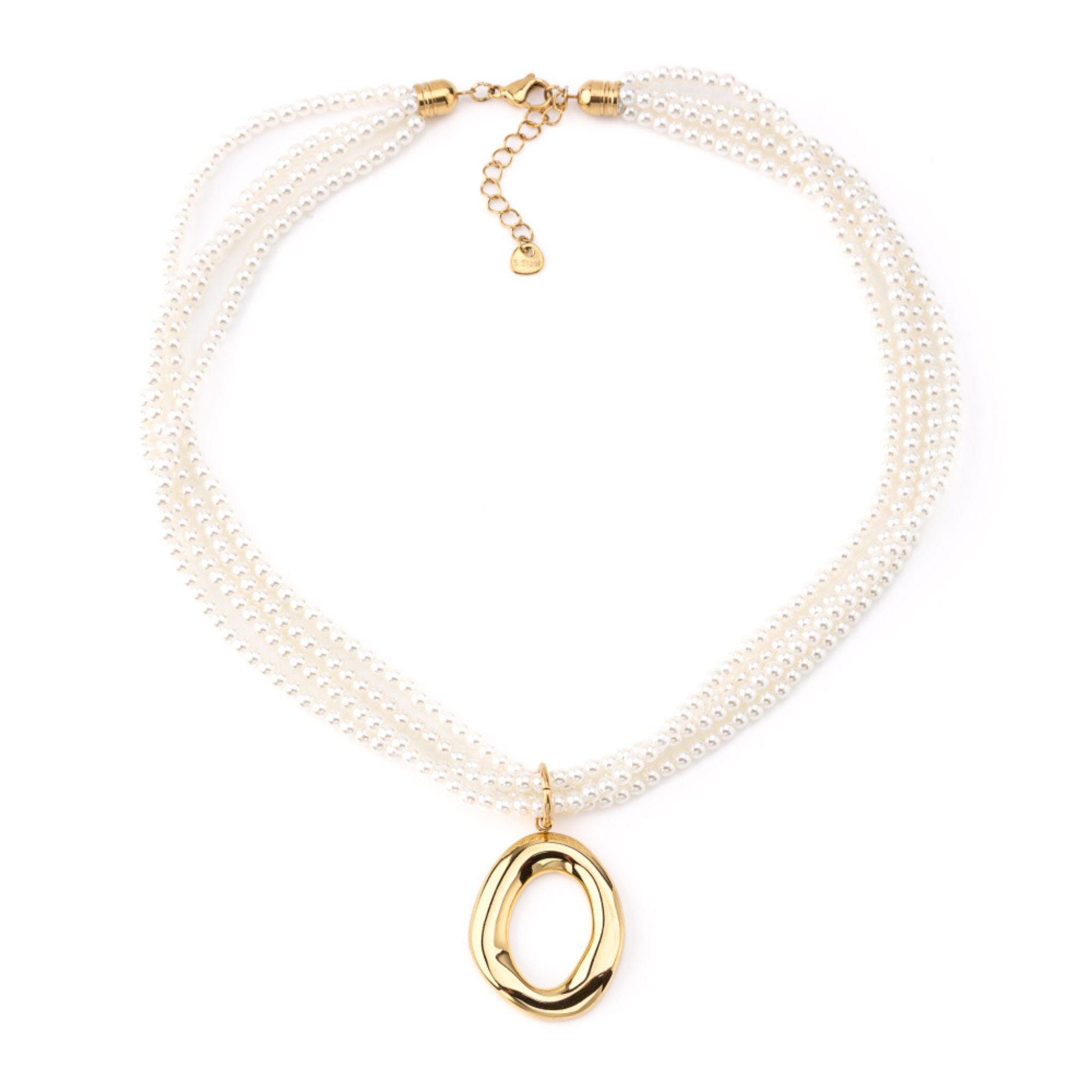 MAXI PEARL II | Colar Maxi com Múltiplas Pérolas e Pendente Oval