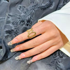 MELANIE II | Anel Trabalhado em Aço Inoxidável Ajustável