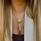 SKY | Colar com Pendente Redondo e Pomba ao Centro em Aço Inoxidável