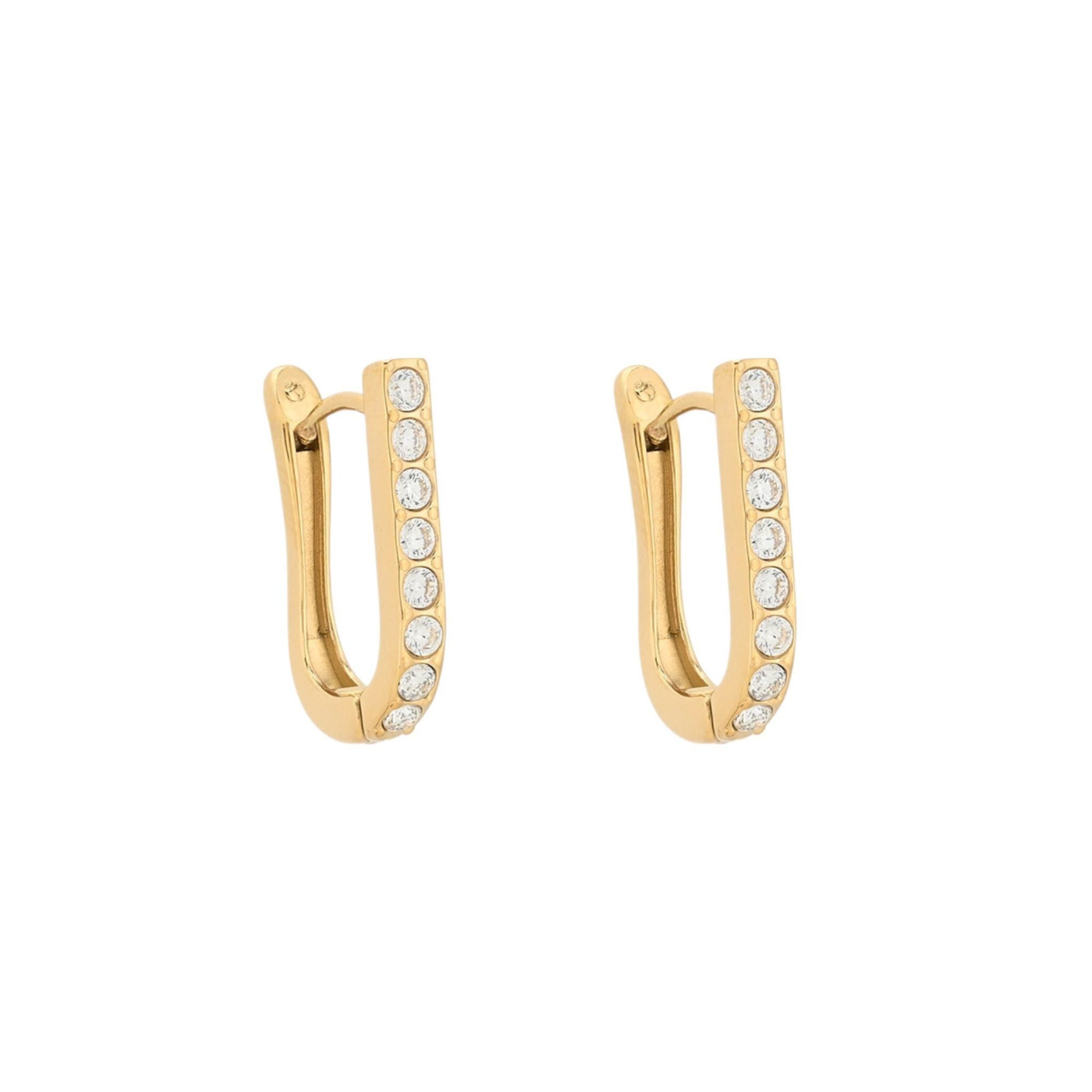 MIMI | Argolas Finas com Zircônias em Aço Inoxidável