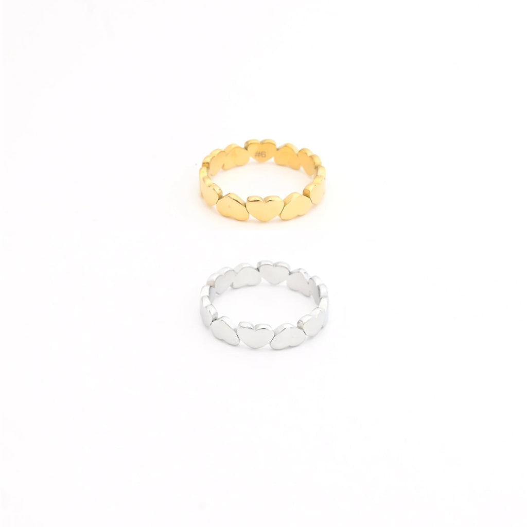 MINI HEARTS | Anel com Corações em Aço Inoxidável