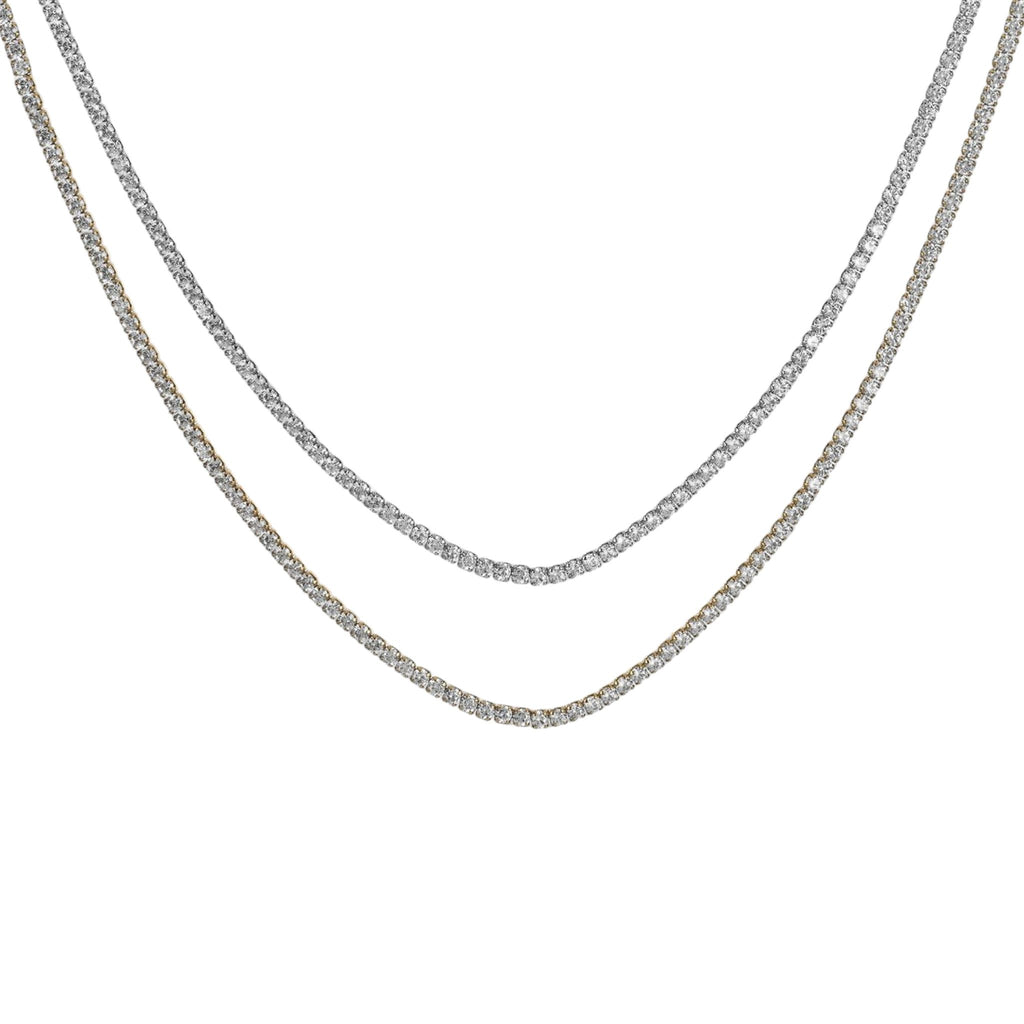 MINI RIVIERA | Colar em Zircônias Quadradas Mini em Aço Inox