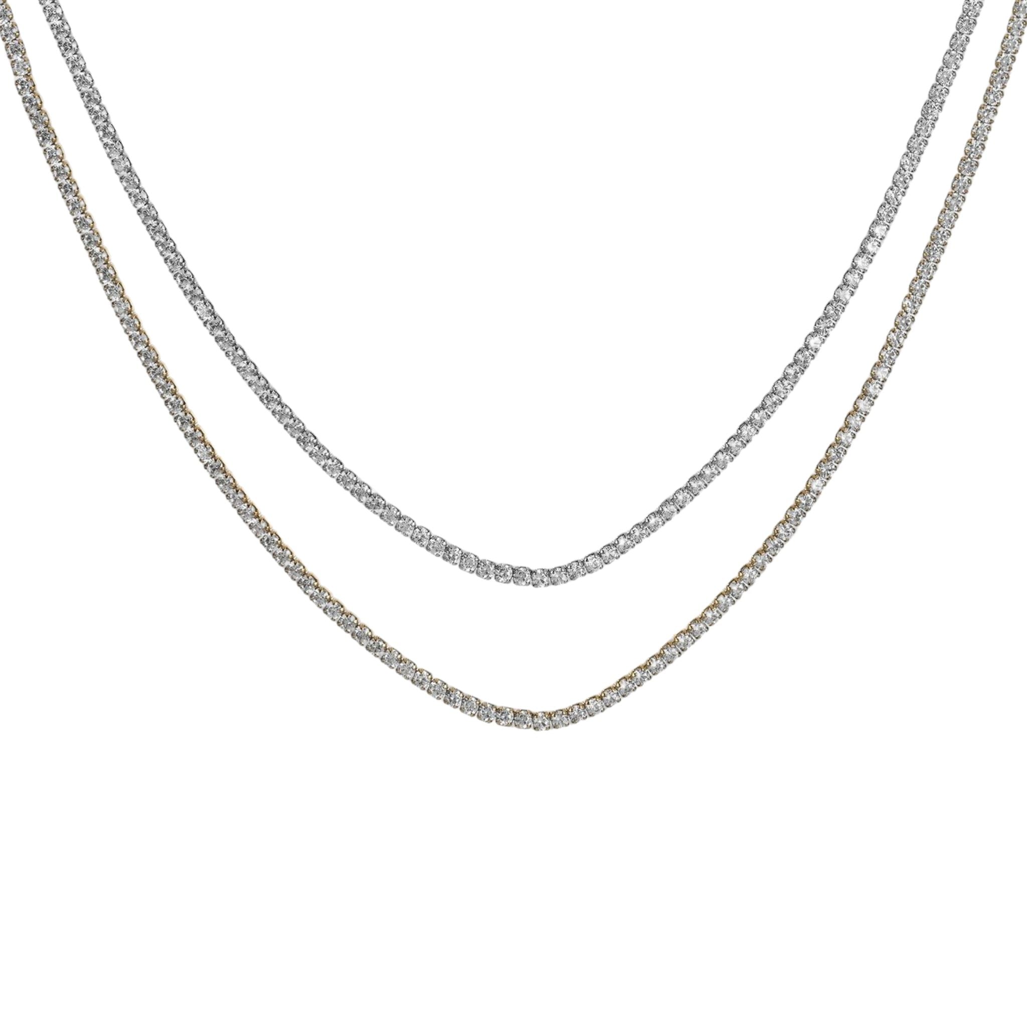 MINI RIVIERA | Colar em Zircônias Quadradas Mini em Aço Inox