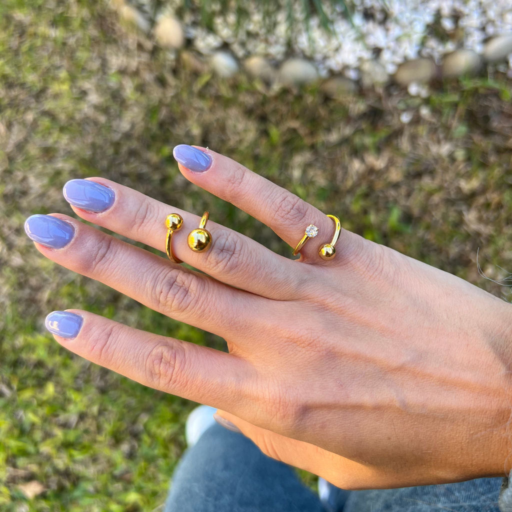 NANCY | Anel Ajustável em Aço Inoxidável Dourado