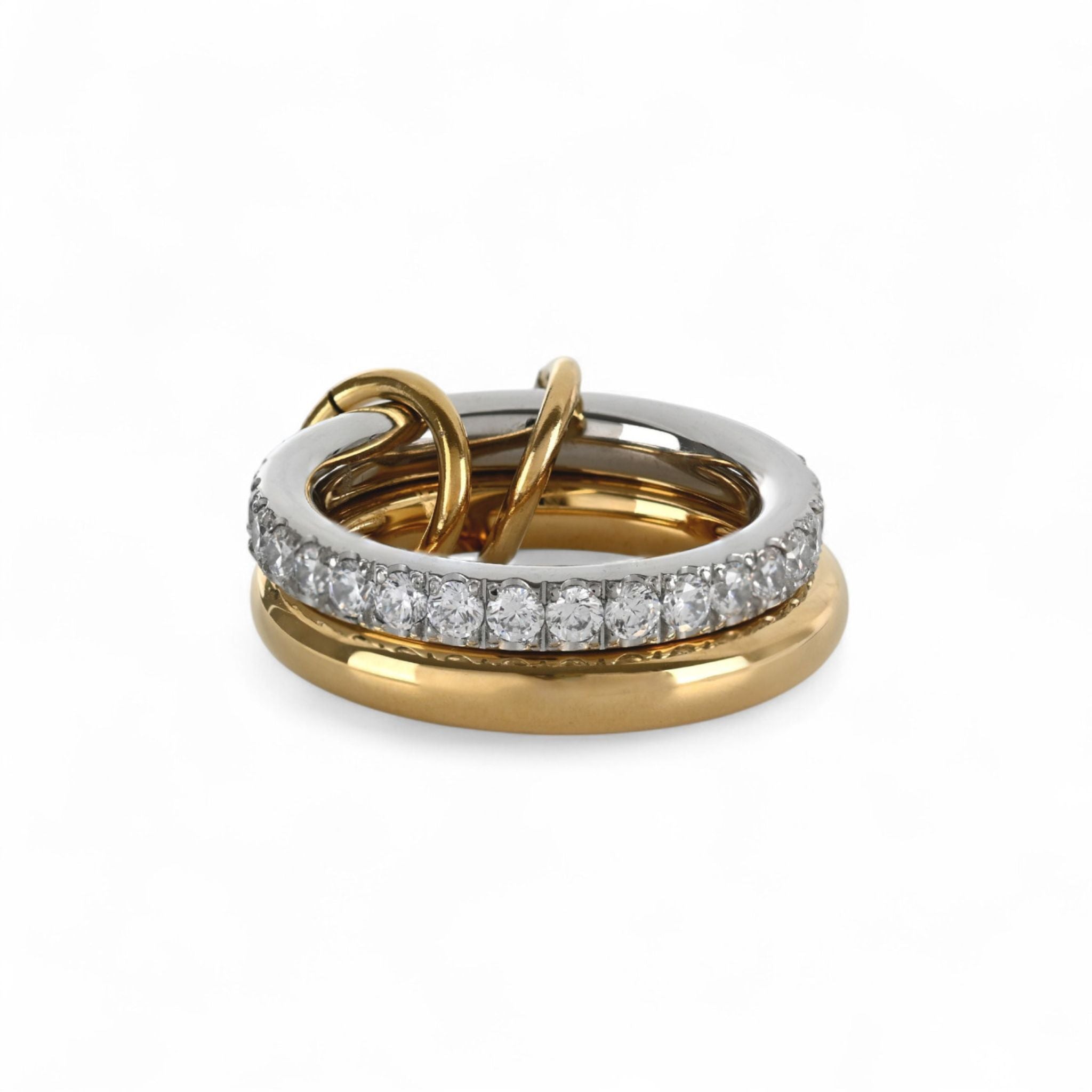 NICE | Anel Duplo Multicolor com Zircônias em Aço Inoxidável