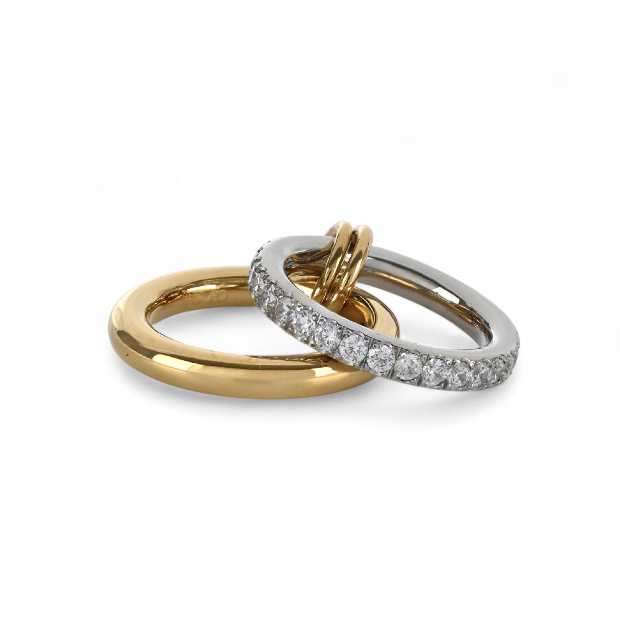 NICE | Anel Duplo Multicolor com Zircônias em Aço Inoxidável