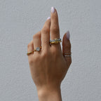 NICE | Anel Duplo Multicolor com Zircônias em Aço Inoxidável
