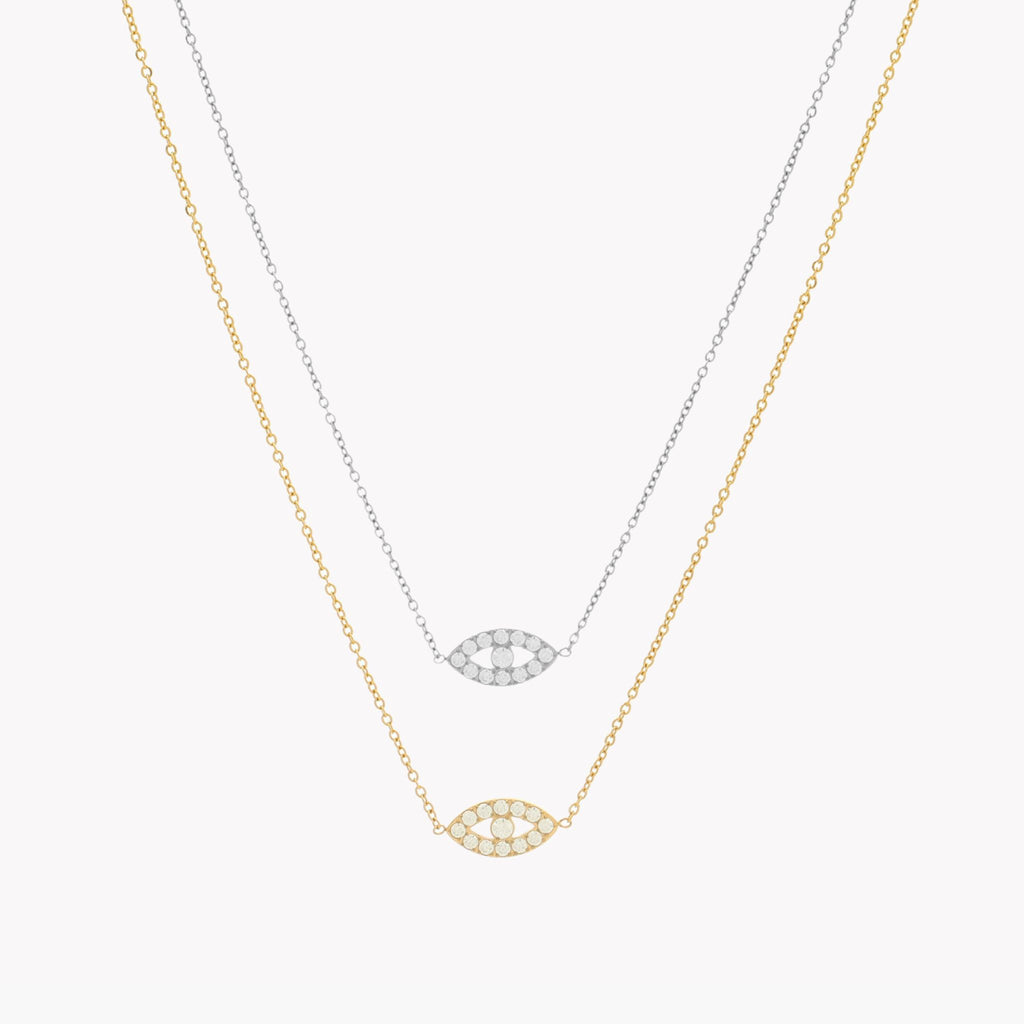 OASIS | Colar Olho Turco em Zircônias em Aço Inoxidável