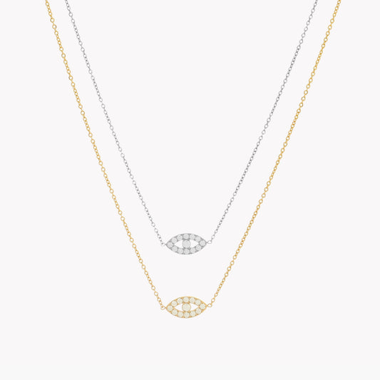 OASIS | Collar Ojo Turco en Acero Inoxidable Zirconia