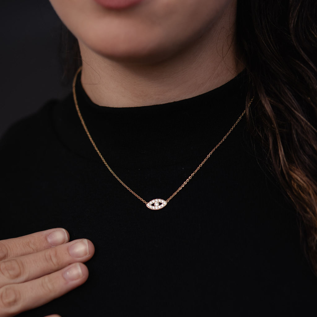 OASIS | Colar Olho Turco em Zircônias em Aço Inoxidável