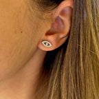 OASIS | Brincos curtos Olho Turco em Zircônias em Aço Inoxidável