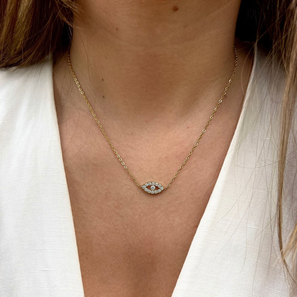 OASIS | Colar Olho Turco em Zircônias em Aço Inoxidável