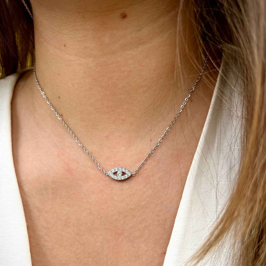 OASIS | Colar Olho Turco em Zircônias em Aço Inoxidável