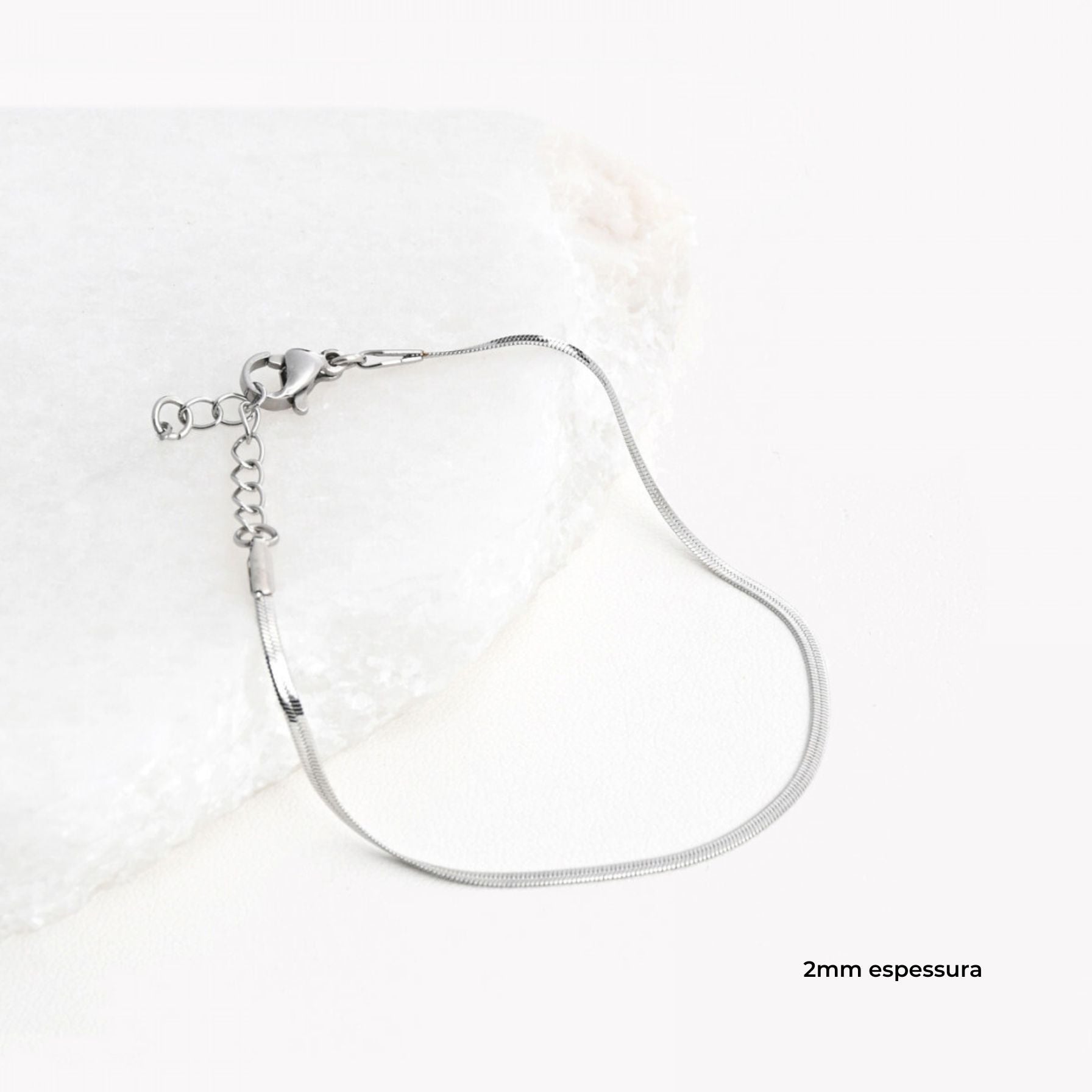 SNAKE | Pulseira em Malha Achatada em Aço Inox (várias espessuras)