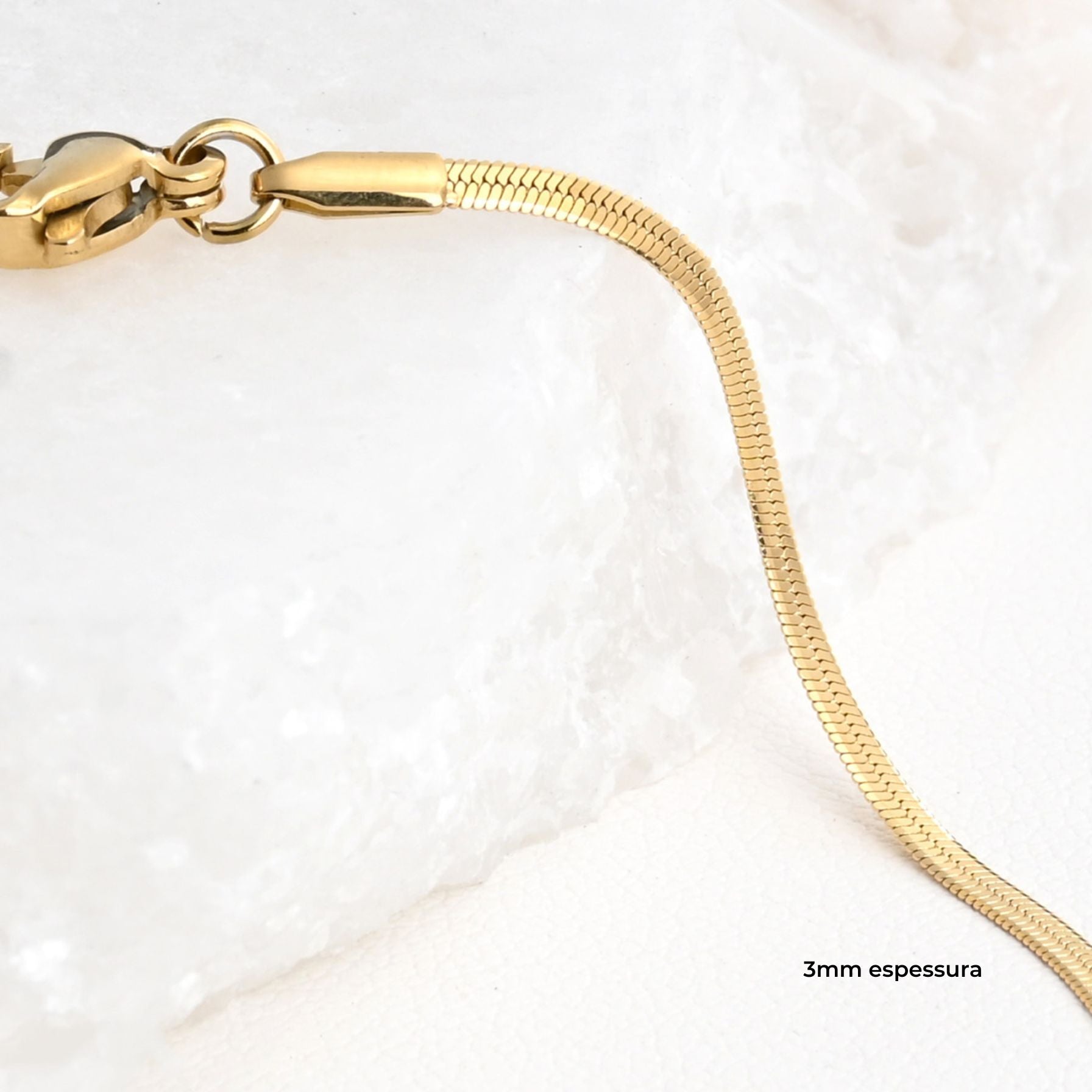 SNAKE | Pulseira em Malha Achatada em Aço Inox (várias espessuras)