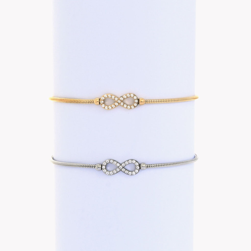 INFINITY | Pulseira com Infinito em Zircônias e Aço Inoxidável