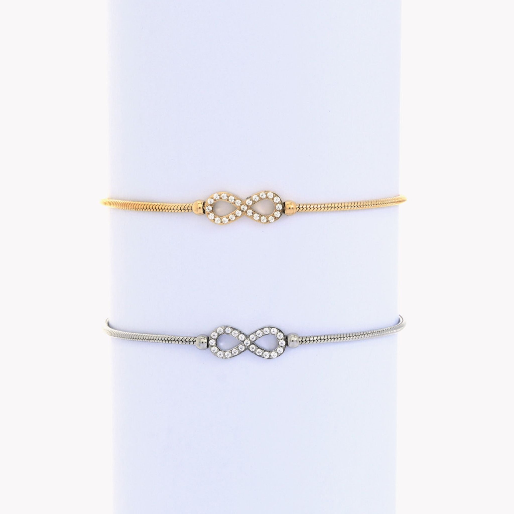 INFINITY | Pulseira com Infinito em Zircônias e Aço Inoxidável